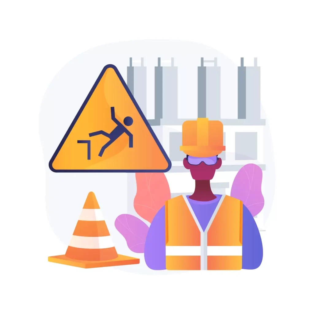 Imagem ilustrativa sobre segurança no trabalho doméstico, destacando a importância da estabilidade acidentária no emprego doméstico com sinal de aviso de queda.