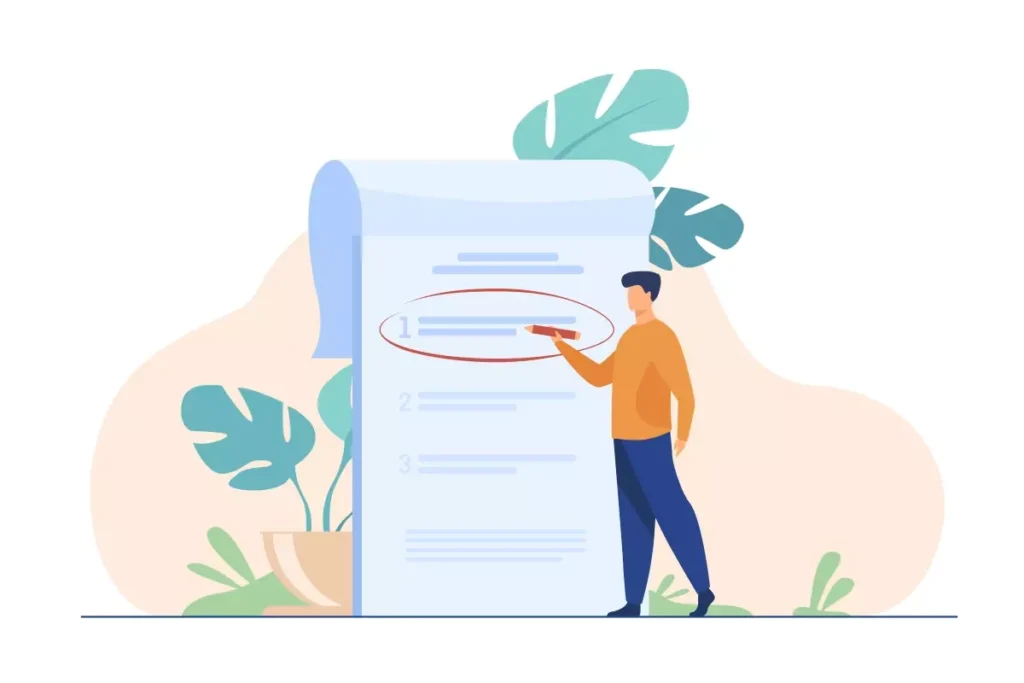 Ilustração de uma pessoa analisando guia de procedimentos não recolhidos, destacando a importância da regularização de guias DAE nunca recolhidas.