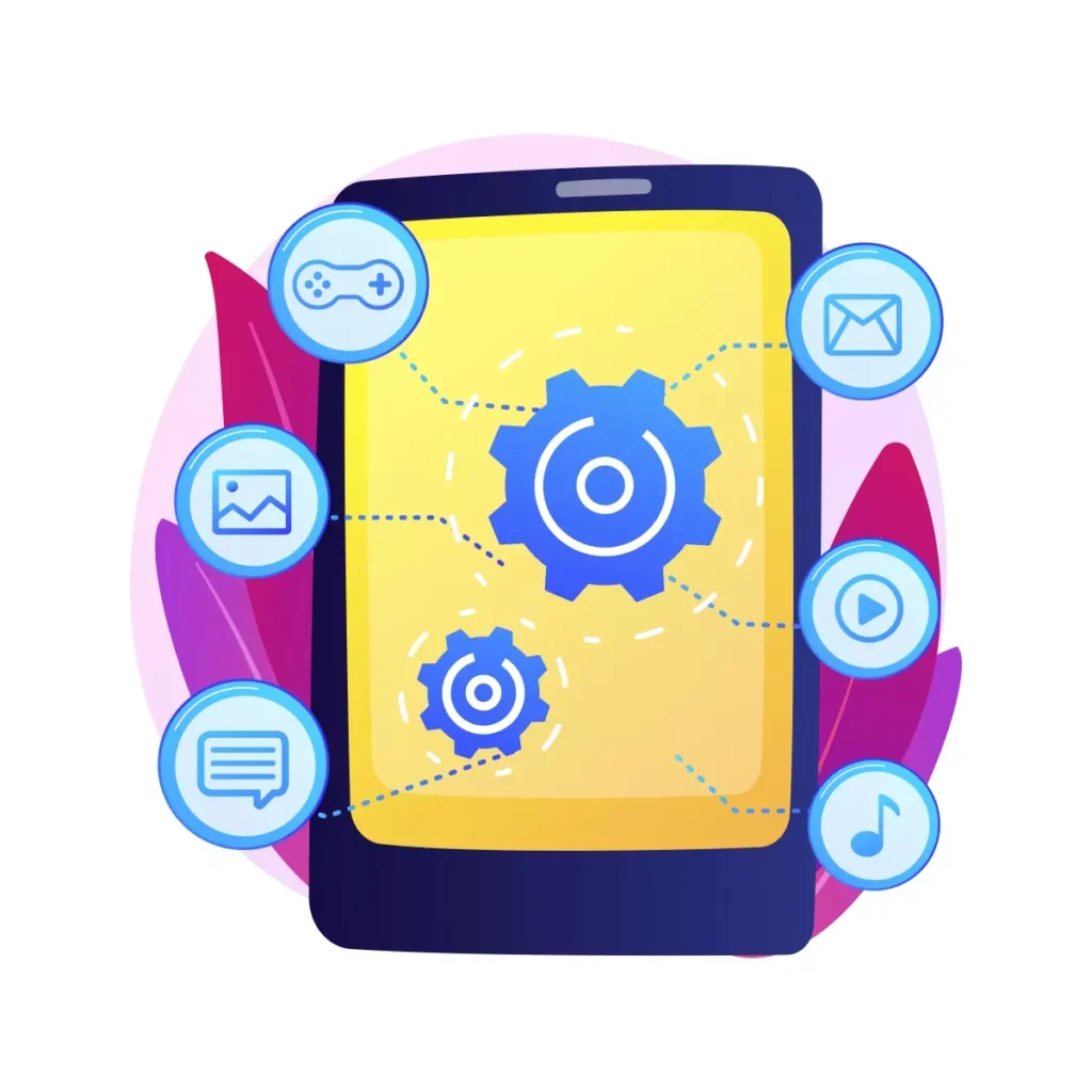 Imagem ilustrativa de um aplicativo doméstico de eSocial em um smartphone, destacando recursos e funcionalidades acessíveis.