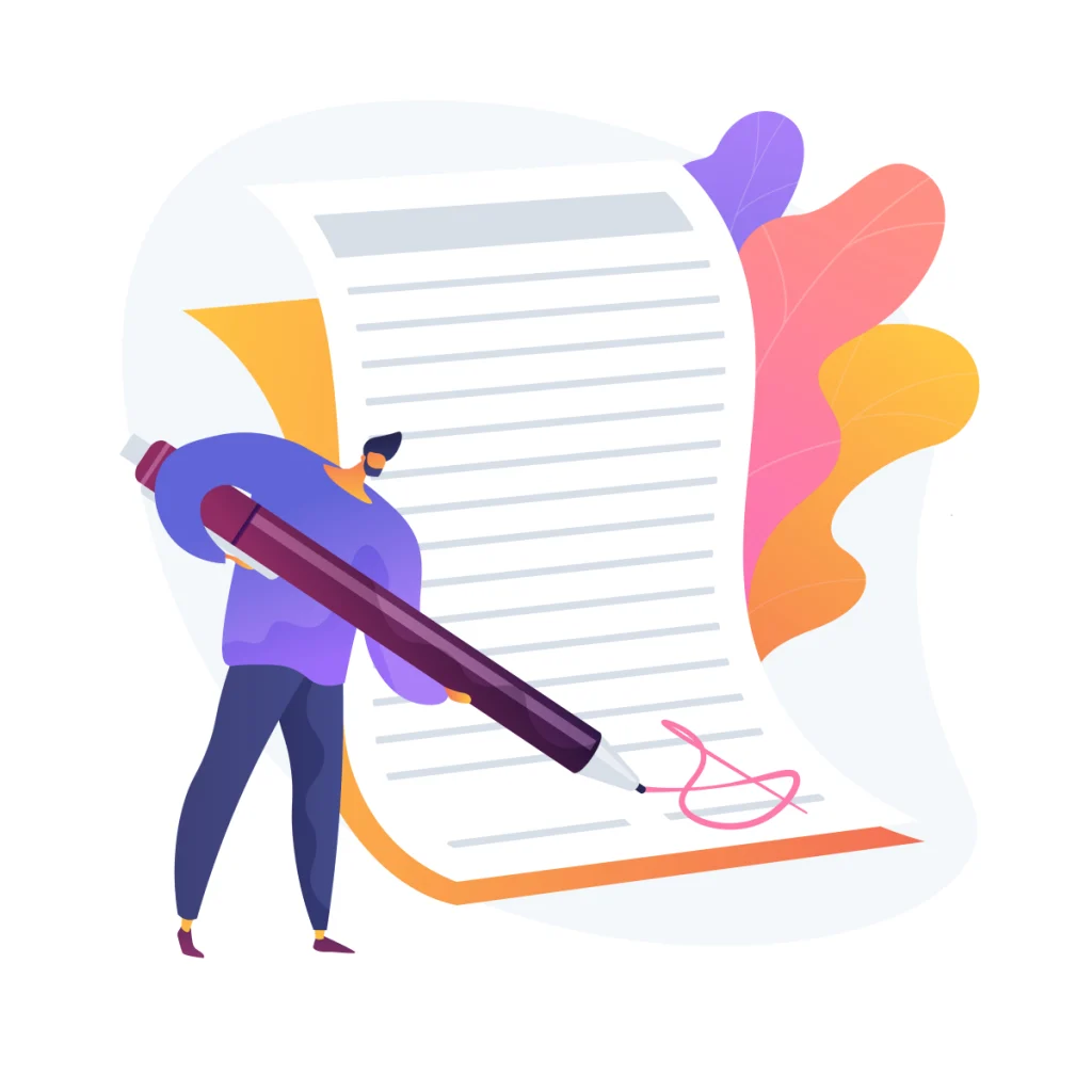Imagem ilustrativa sobre assinatura da carteira de trabalho doméstica, mostrando uma pessoa assinando um documento importante com uma caneta, representando o processo de formalização do contrato.