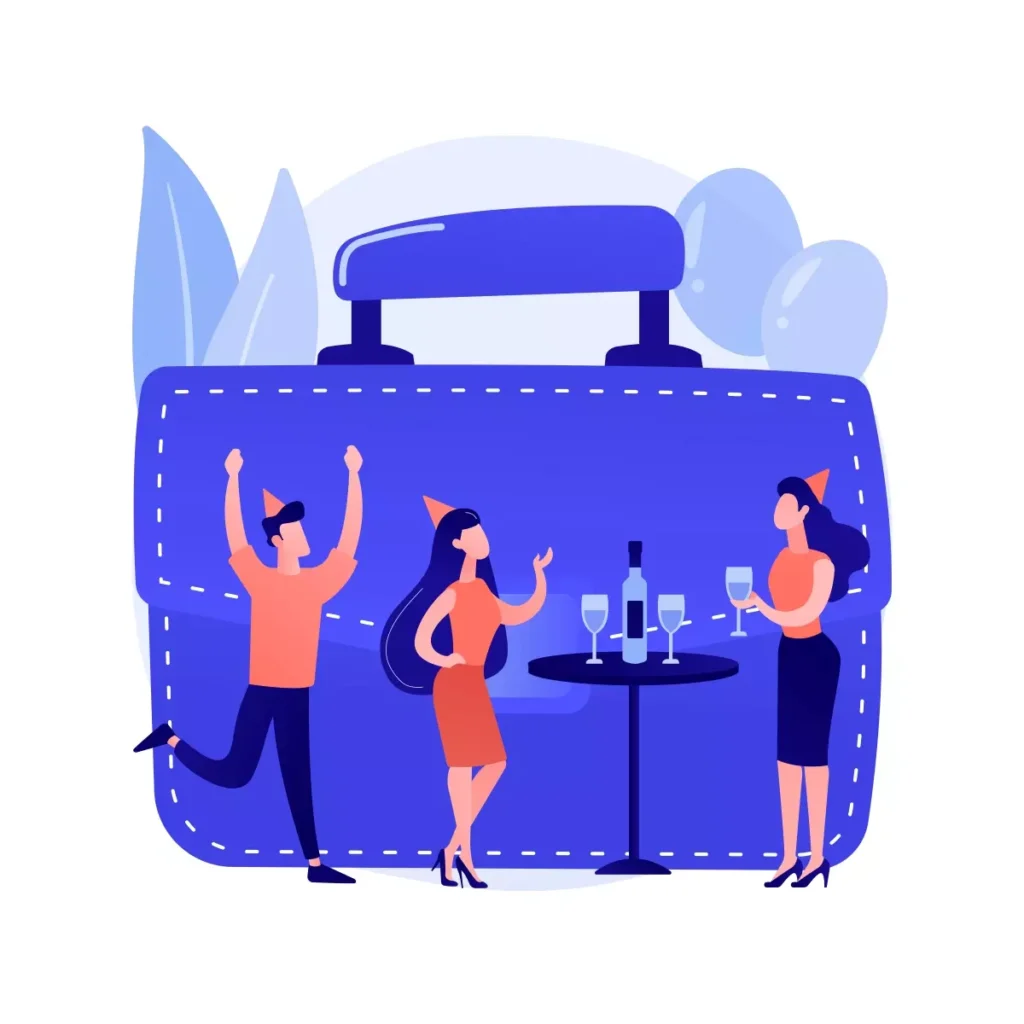 Imagem ilustrativa de trabalho da empregada doméstica nos feriados do fim de ano, com três pessoas ao redor de uma mesa, celebrando