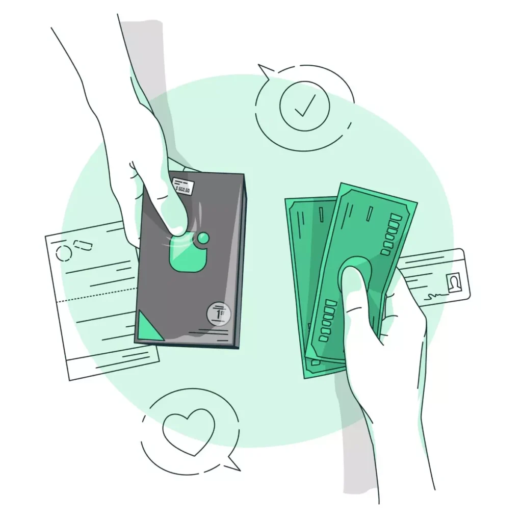 Ilustração explicativa sobre como parcelar FGTS dos meses anteriores no eSocial, mostrando dinheiro, recibo e documento, ideal para orientações trabalhistas.