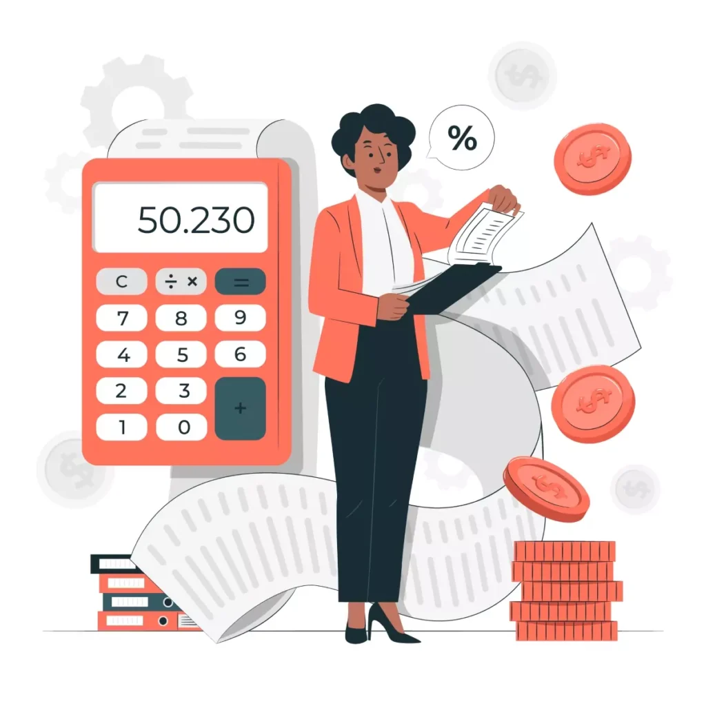 Ilustração mostrando o cálculo do salário de uma empregada doméstica, com valor de 50.230 reais, destacando a importância do pagamento justo e as leis trabalhistas.