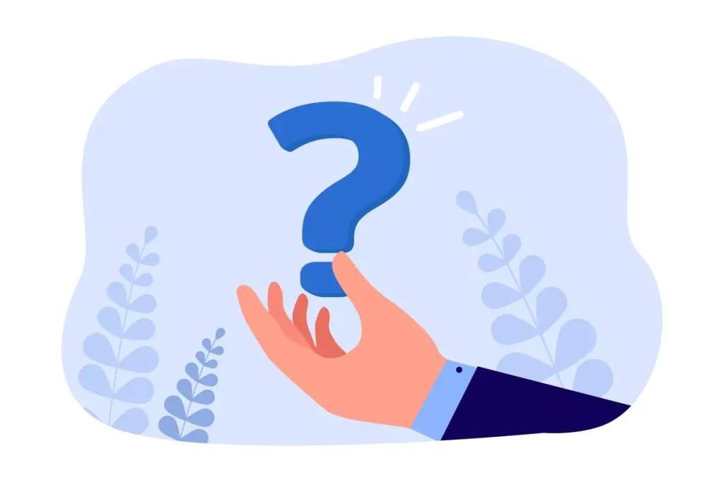 Ilustração representando a dúvida sobre a diferença entre empregada doméstica e diarista, com uma mão segurando uma interrogação em um fundo com elementos visuais suaves.