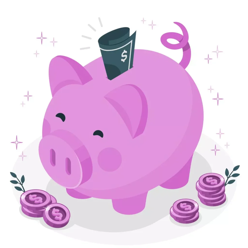 Dólar entrando na cabeça de um porquinho de dinheiro, representando a economia doméstica com possibilidade de receber menos de um salário mínimo.