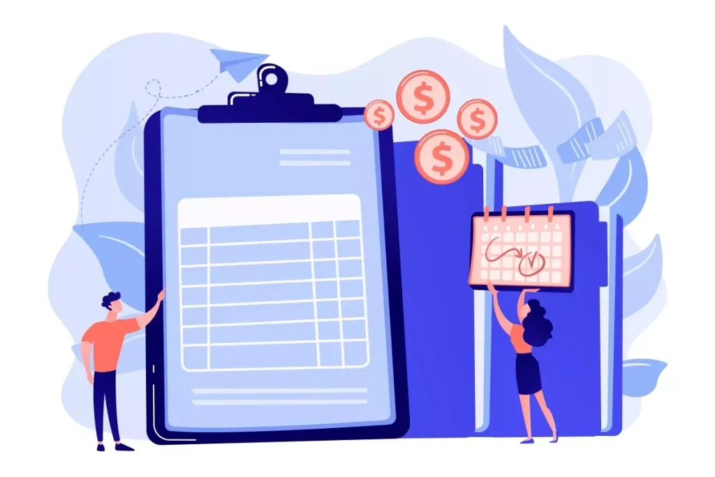 Imagem explicativa sobre como declarar empregada doméstica no imposto de renda, mostrando uma planilha, dinheiro e profissionais indicando o procedimento correto.