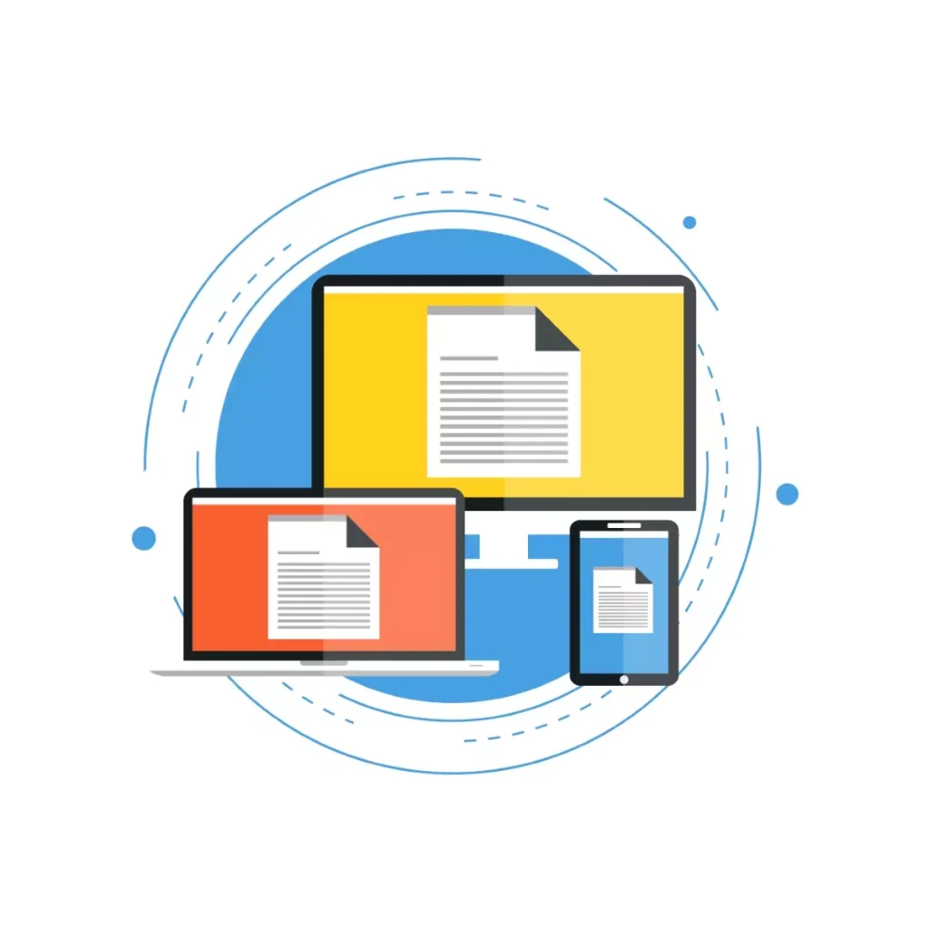Imagem ilustrativa de guias do eSocial doméstico pagos exibindo diferentes dispositivos eletrônicos e documentos digitais, com foco em informações para empregadores e trabalhadores domésticos.