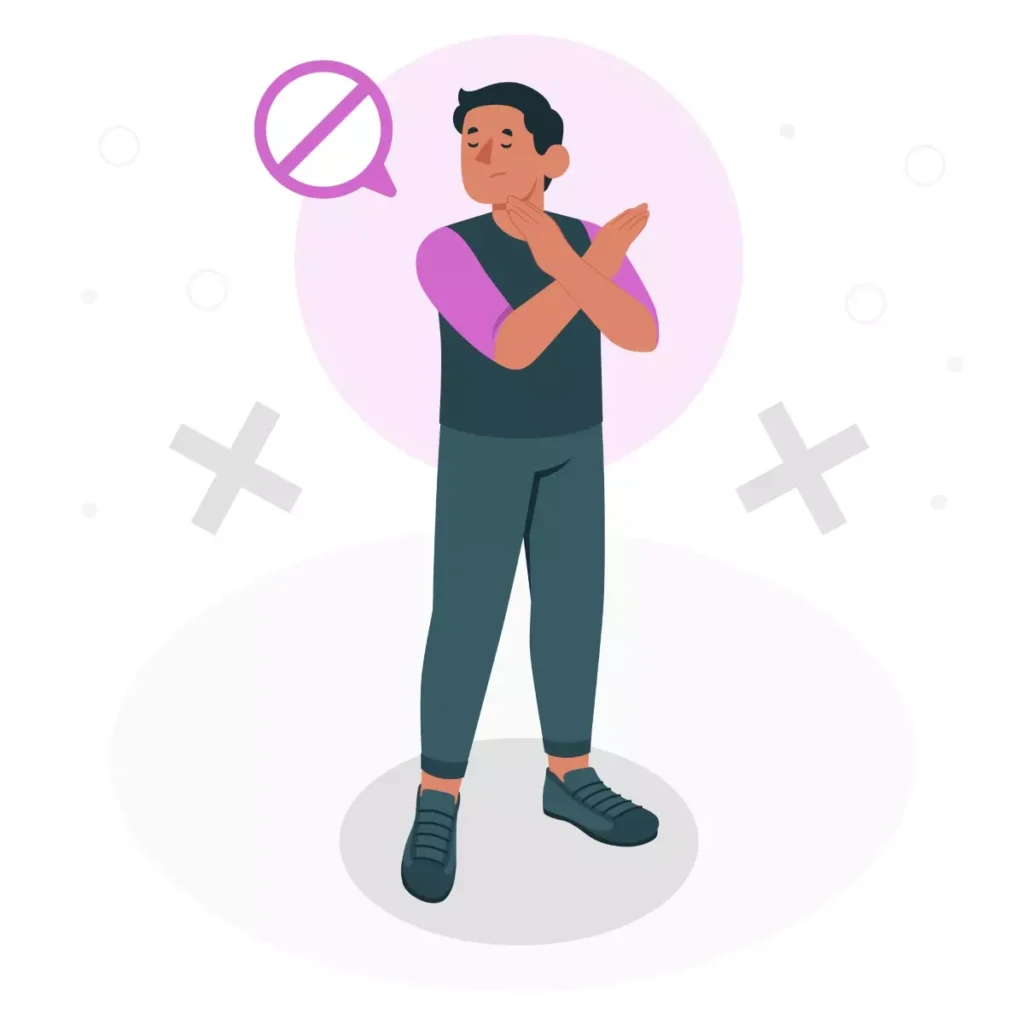 Ilustração de uma empregada doméstica com expressão de negação, destacando direitos que ela não possui.
