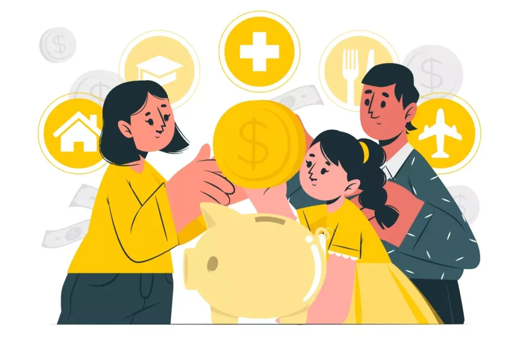 Imagem ilustrativa mostrando uma empregada doméstica com uma família, simbolizando o salário-família 2025 para doméstica, destaque para o dinheiro e benefícios sociais.
