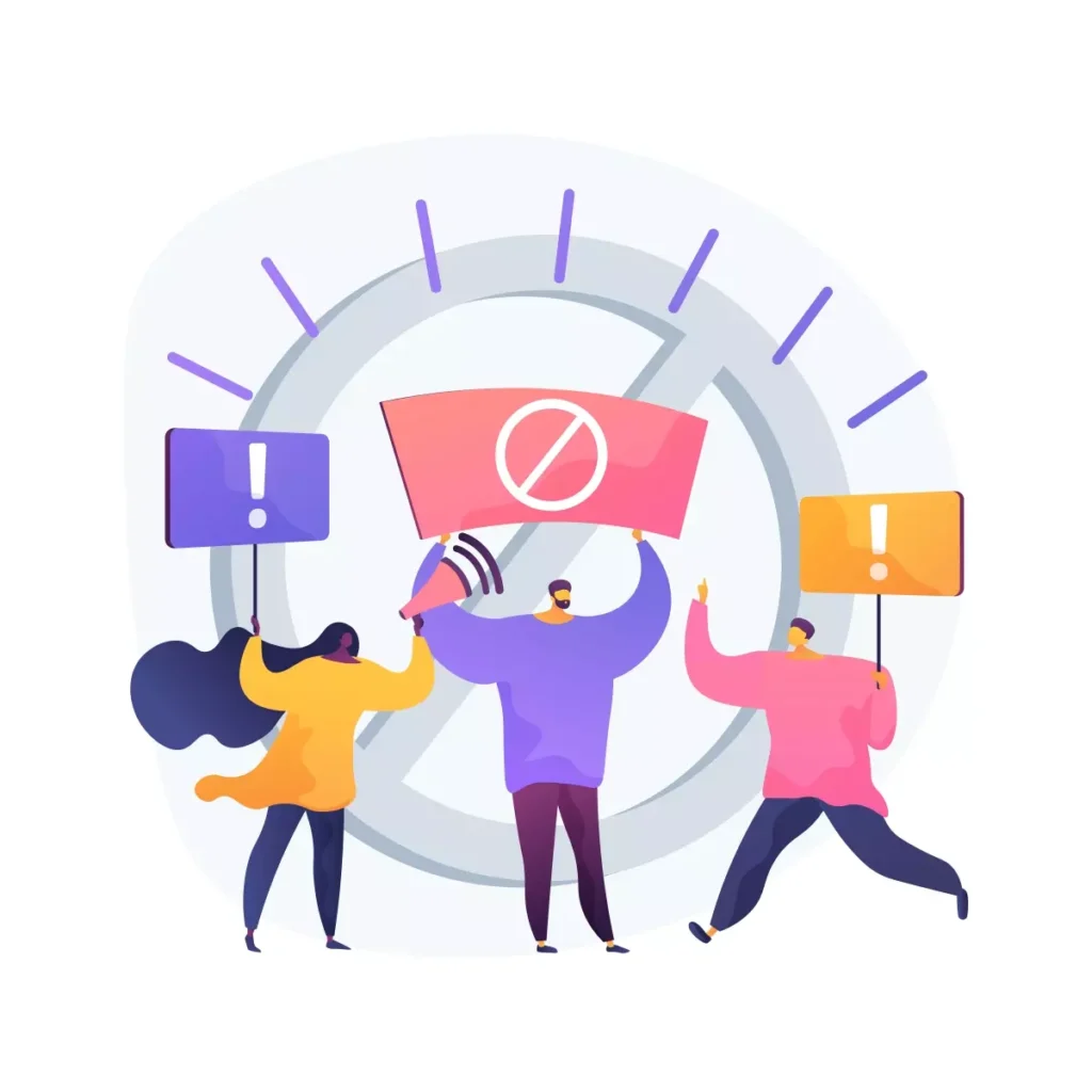 Ilustração de três pessoas em volta de um cronômetro com sinais de alerta, indicando a importância de evitar erros no pagamento da doméstica pelo Hora do Lar. Imagem reforça dicas para pagamento correto, segurança e compliance na contratação.