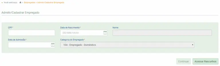 como registrar empregada no esocial domestico