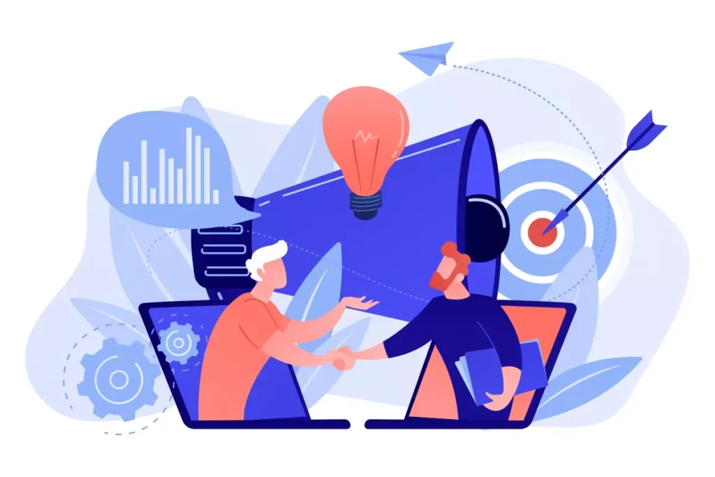 Pessoa entregando documentos para uma empregada doméstica via plataforma online, representando a rescisão de contrato de trabalho com destaque para o tema.