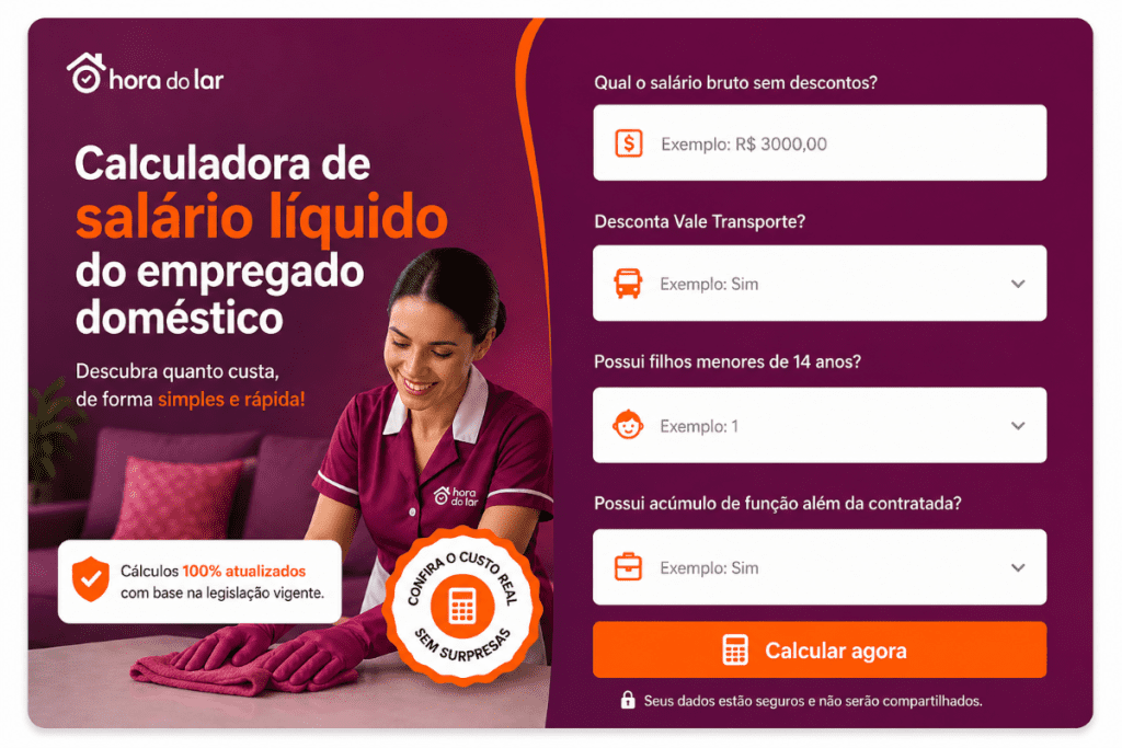 Cálculo de Férias da Empregada Doméstica 2026: passo a passo